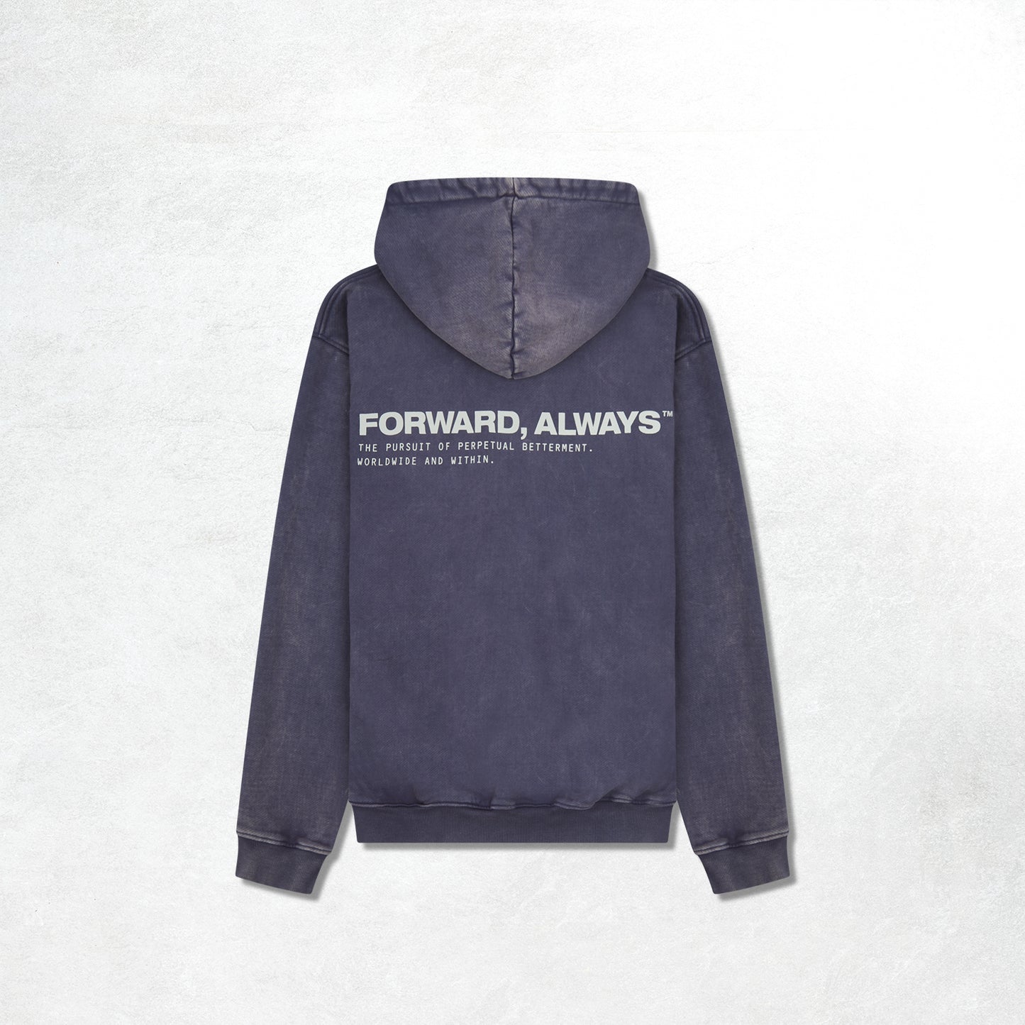 Forward, Always Core Logo Hood: Midnight Acid Wash