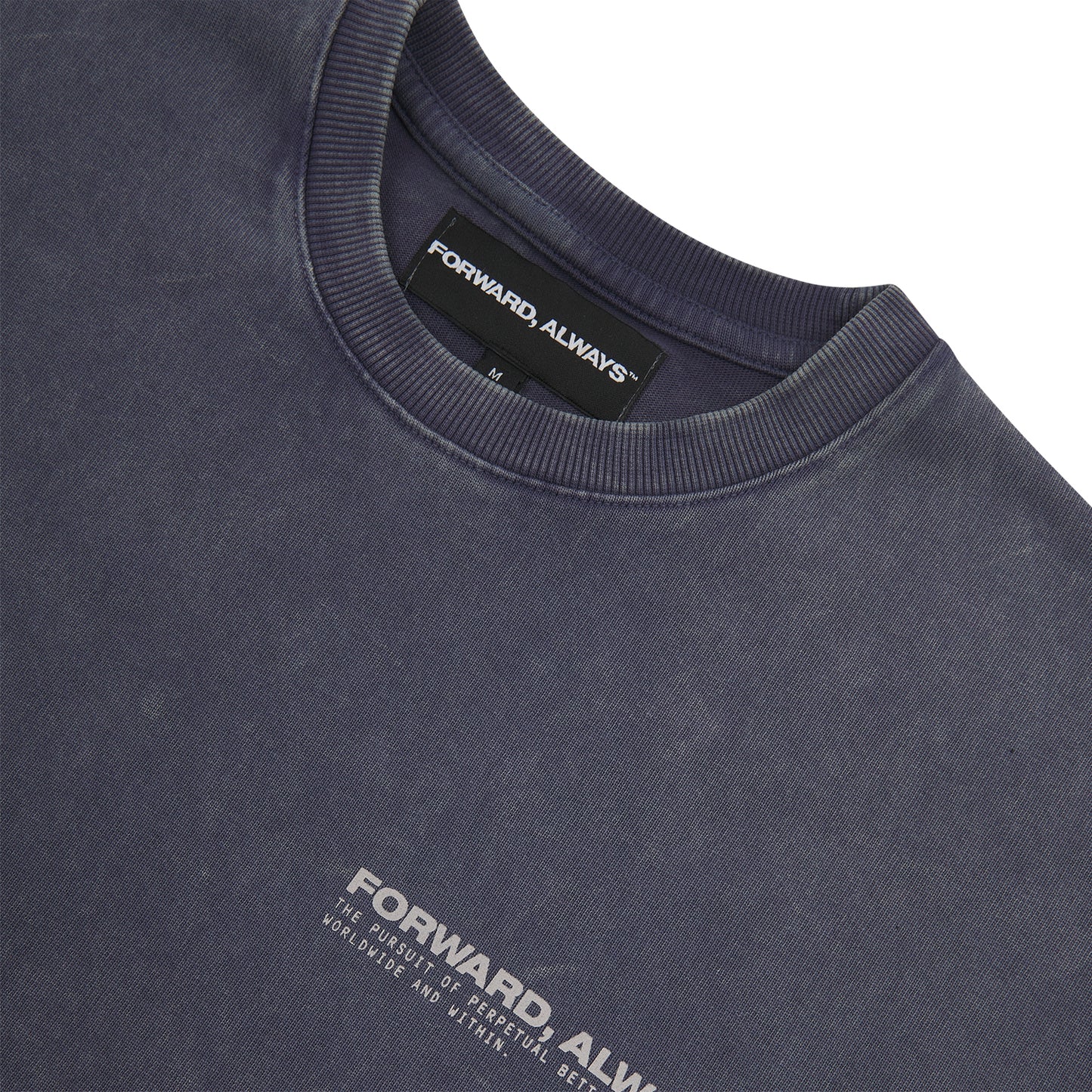 Forward, Always Garment Dyed Core Tee: Acid Wash Midnight + Cirrus