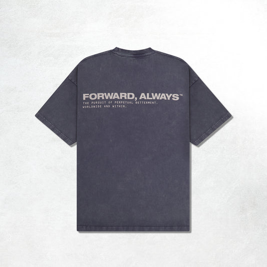 Forward, Always Garment Dyed Core Tee: Acid Wash Midnight + Cirrus